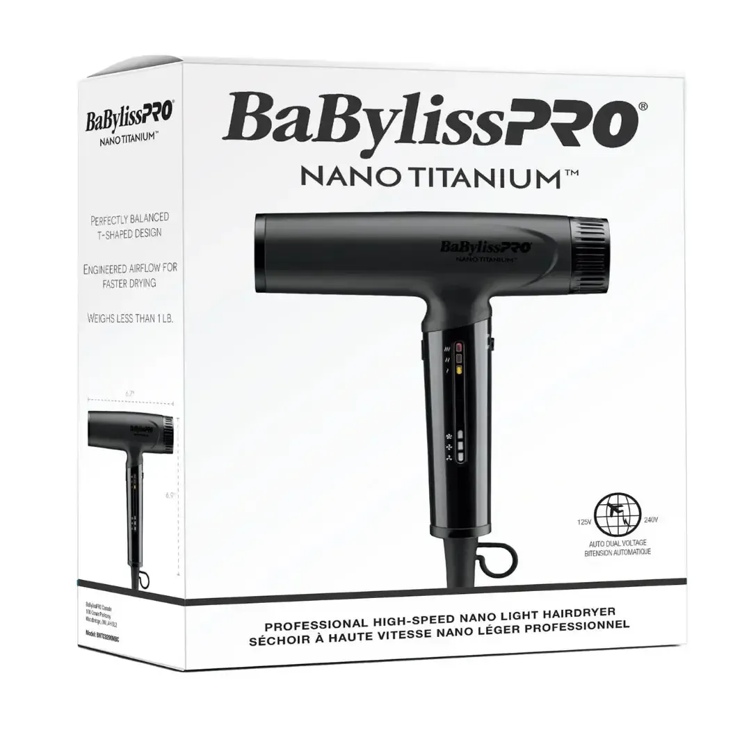 High-Speed Nano Titanium Light Dual Voltage Hairdryer - Matte Black - Image 3