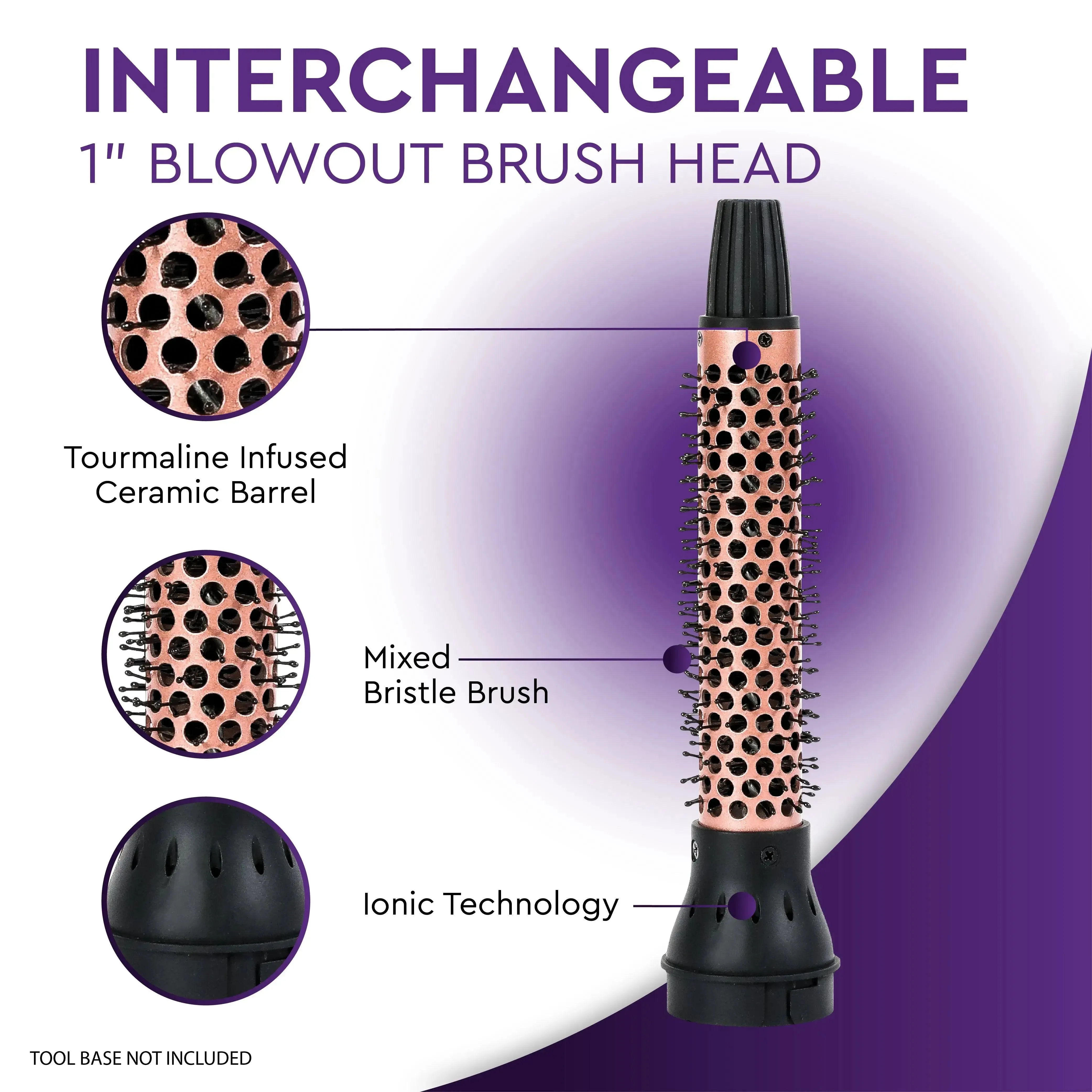 Interchangeable Blowout Brush Attachment Rose Gold - Image 3